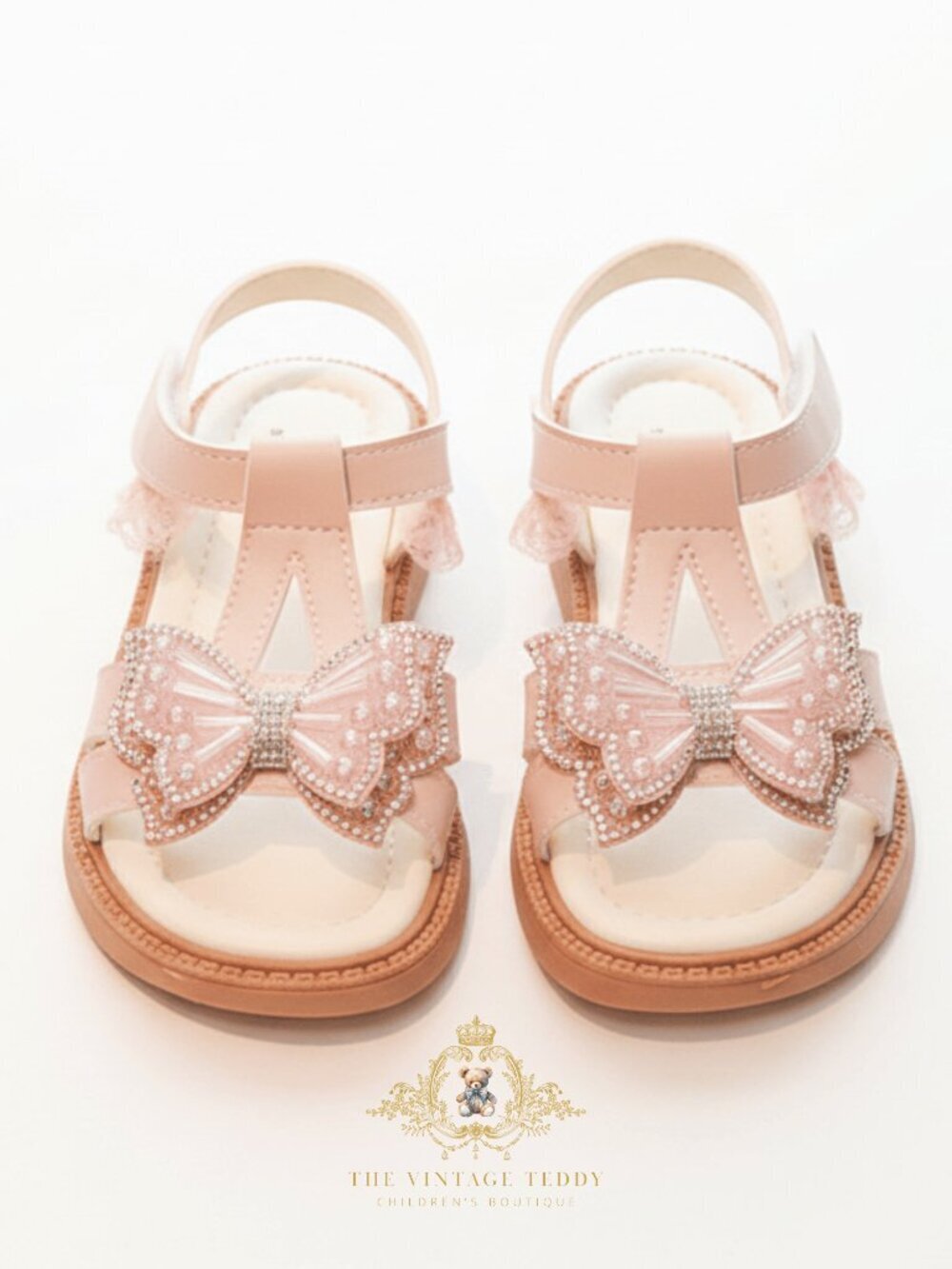 NWT Pretty Girls Beaded Butterfly Sandals Children's Shoes Kids Sandals Pink 8.5 - Picture 3 of 3